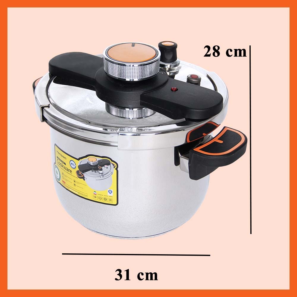 หม้ออัดแรงดันสแตนเลส หม้ออัดแรงดันพร้อมฝา ความจุ 6 ลิตร ระบบล็อคเปิดปิดง่ายแค่หมุน รุ่นPT-6L - รูปที่ 4