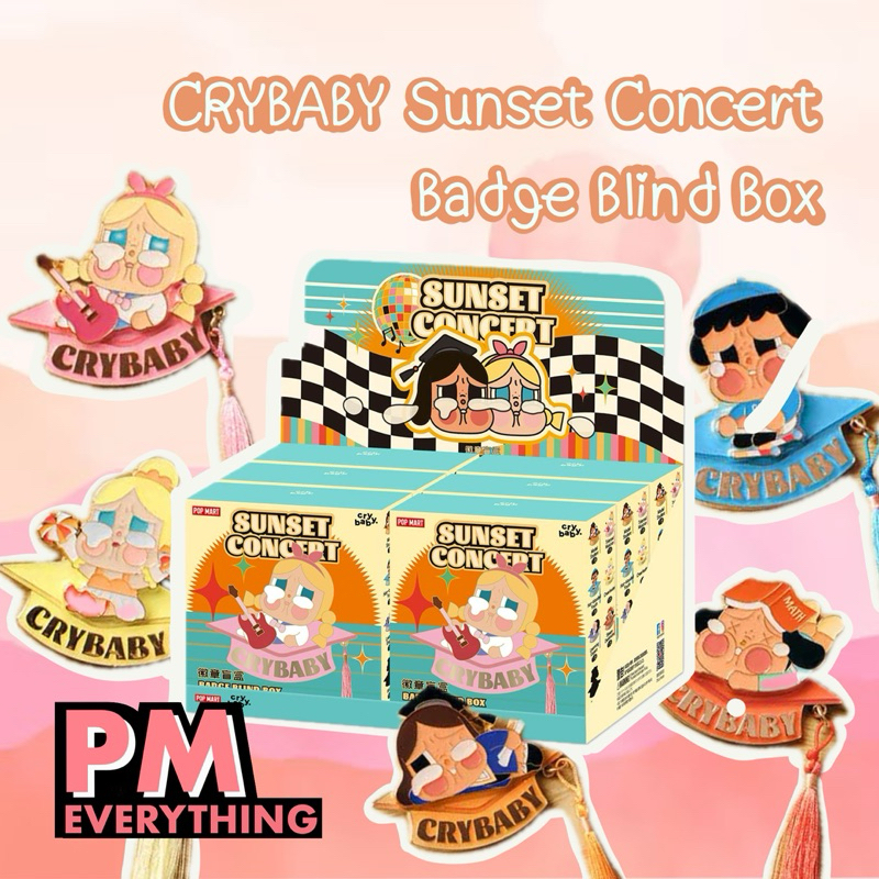 [พร้อมส่ง ]CRYBABY Sunset Concert Series-Badge Blind Box เข็มกลัด ยกกล่อง