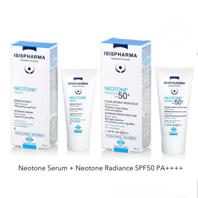 ครีมรักษาฝ้า  Neotone Radiance SPF50 +[กลางวัน ] Neotone Serum [กลางคืน] สำหรับทุกสภาพผิว 30ml