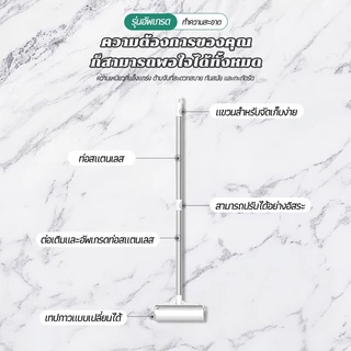 ลูกกลิ้งเก็บขน ลูกกลิ้งเก็บฝุ่น ขนาด 24cm ยืดได้ 72-113cm ลูกกลิ้ง ลูกกลิ้งทำความสะอาด ลูกกลิ้งดักฝุ่น ​ที่เก็บขน