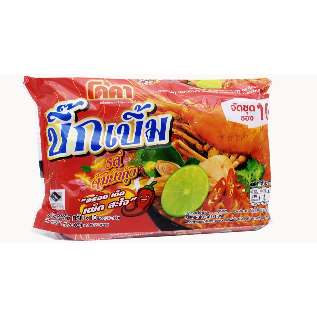 โคคาบิ๊กเบิ้มบะหมี่รสต้มยำกุ้ง แพ็ค 10 ซอง