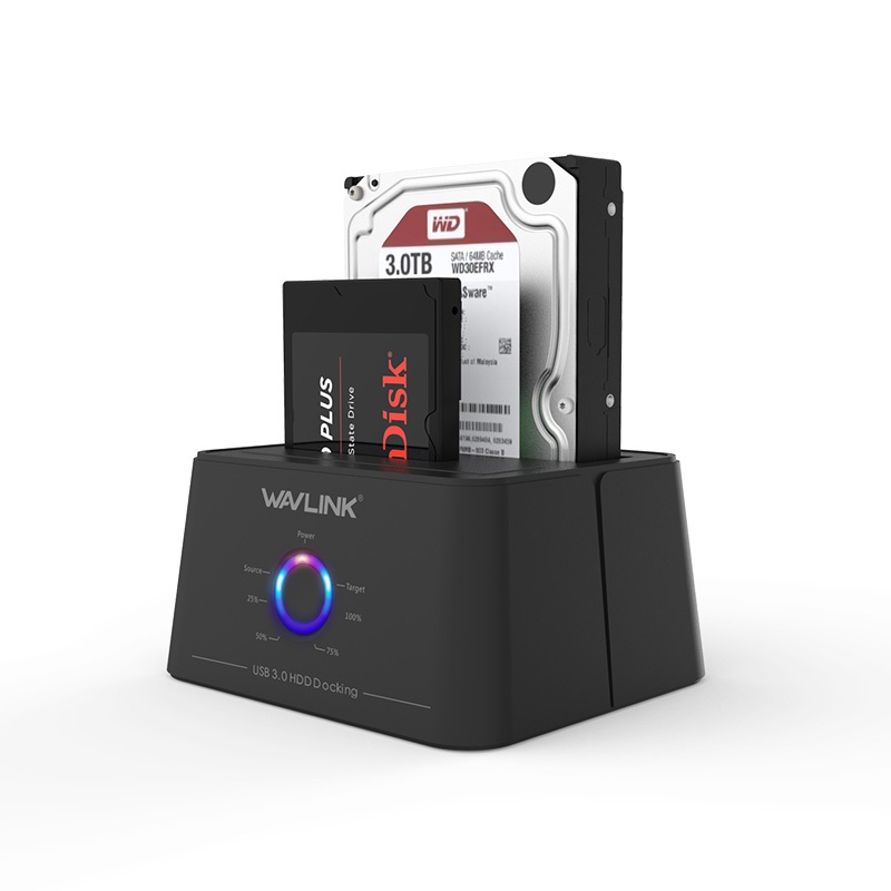 WAVLINK WL-ST334U USB 3.0 8TB x2 Bay External HDD Docking Station Support 2.5", 3.5" and SSD