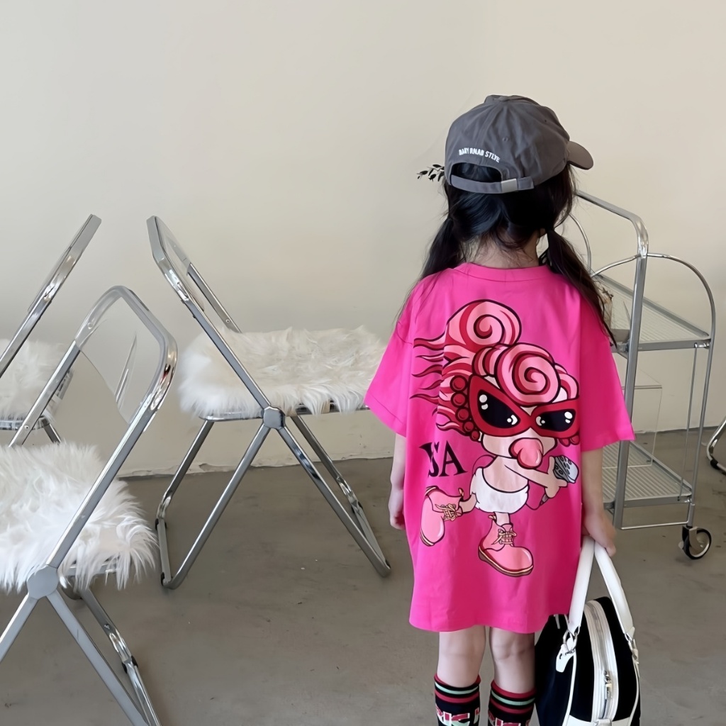 Beryl kids🌸ชุดเดรสเด็กผู้หญิง แฟชั่น🎀กระโปรงหลวมๆ แขนสั้นลำลอง พิมพ์ลายน่ารัก สีสดใส สไตล์เกาหลี ฤดูร้อนรุ่นใหม่ - รูปที่ 2