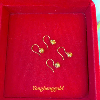 ต่างหูทอง1กรัมYONGHENGGOLD ทองคำแท้96.5% น้ำหนัก1กรัม มีใบรับประกันสินค้า