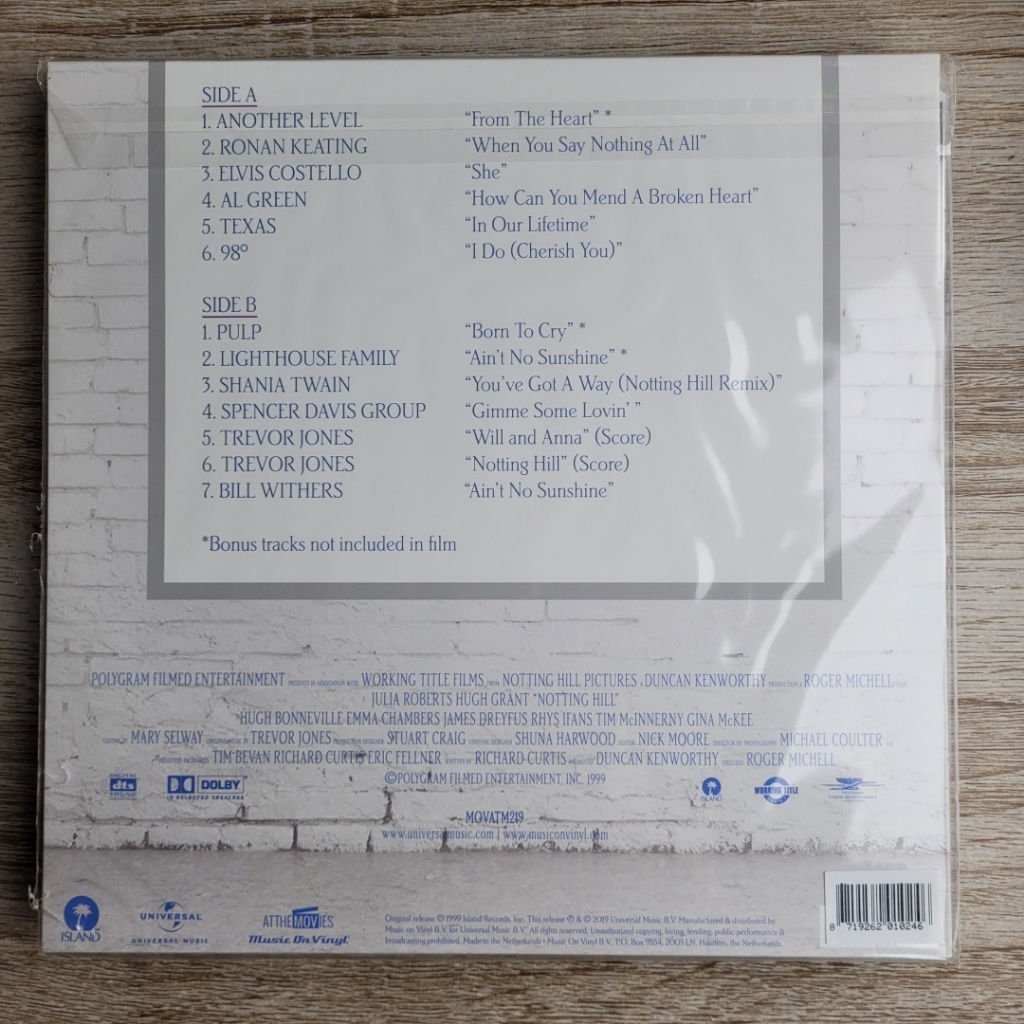 แผ่นเสียง Notting Hill (OST) เพลงประกอบภาพยนตร์ ใหม่ ซีล Vinyl LP - รูปที่ 2
