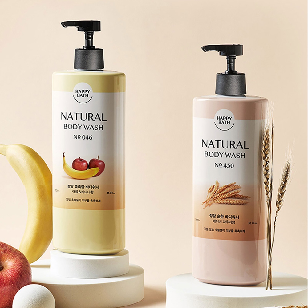 Happy Bath Natural Body Wash 900 ml. ครีมอาบน้ำเกาหลี