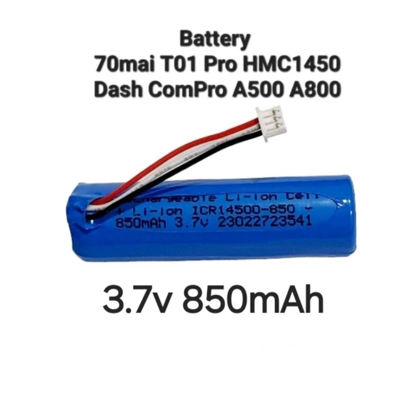 Xiaomi Home 70Mai T01 HMC1450 3.7v Tire Pressure Lithium Dash Campro A500 A500s A800 A800S แบตเตอรี่กล้อง Battery