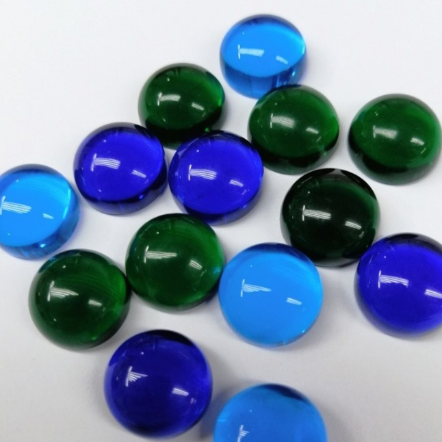 พลอยกระจกกลมใสเจียหลังเบี้ยขนาด3mm-9mm