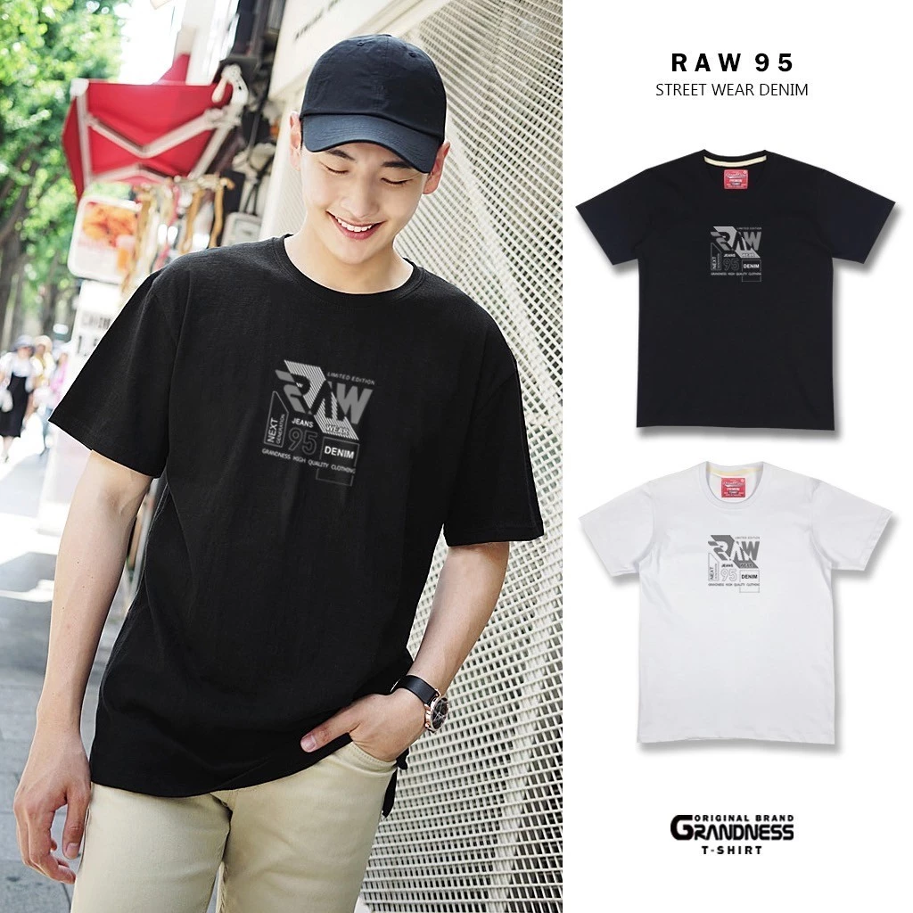 Grandness เสื้อยืดลายกราฟิก รุ่น GN231-32 ( สีดำ/สีขาว)