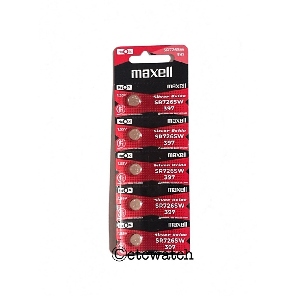 พร้อมส่ง> ถ่านกระดุม Maxell SR726SW / 397 1แผง 5เม็ด