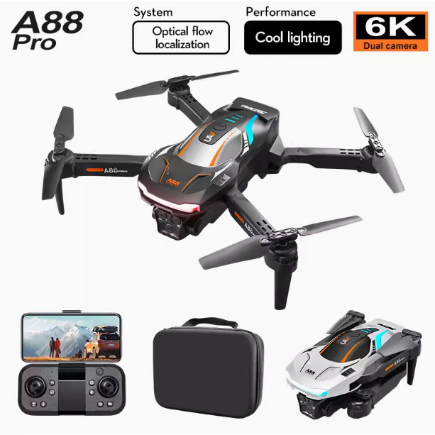 🔥 🔥ใหม่ A88 มินิ Drone UAV 4K 8K HD ถ่ายภาพกล้องคู่ 360 °กล้อง WIFI รีโมทคอนโทรล พับตัวเครื่อง Drone