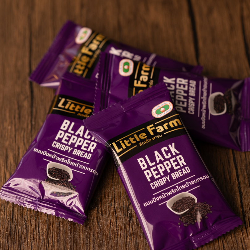 ขนมปังพริกไทยดำ ลิตเติลฟาร์ม (10ซองจิ๋ว) / Little Farm Black Pepper Crispy Bread  76 G (10 packs) - รูปที่ 3