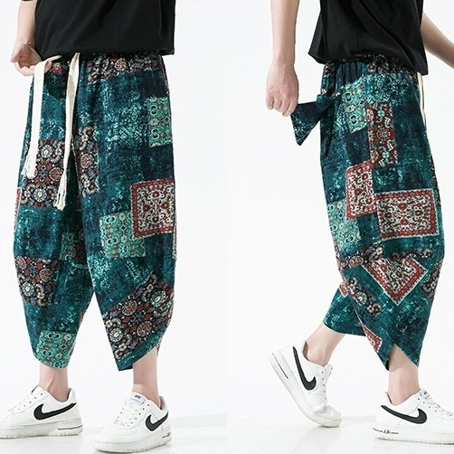 New in store(พร้อมส่ง) กางเกงฮาเร็ม5ส่วน ผ้าลินิน ใส่สบาย ระบายอากาศดี ใส่ได้ทุกเพศ แมทซ์ได้ทุกลุค