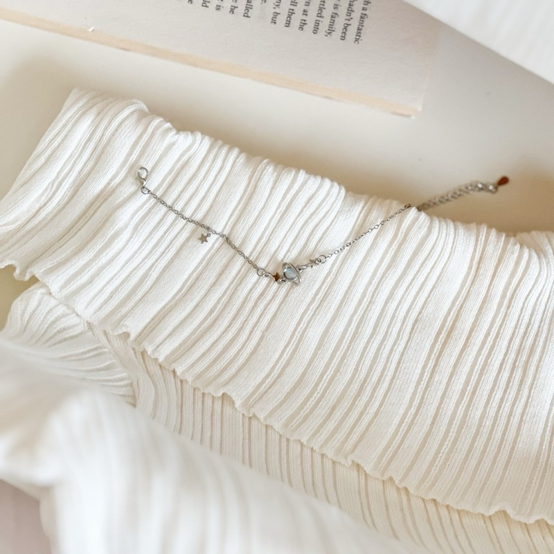 Ta01 กำไลสร้อยข้อมือเสริมดวงทุกด้าน มี 2 สี Rose Gold/Silver