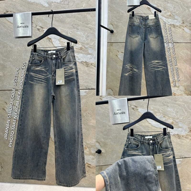 Proudly Jiranan 85338-6 กางเกงยีนส์ทรง baggy jeans ทรงกระบอกใหญ่