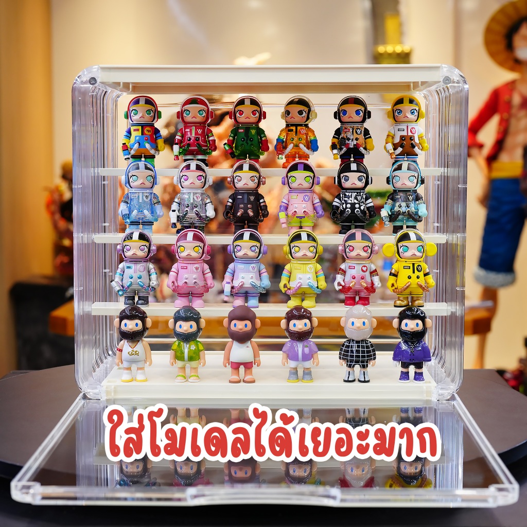 กล่องบันได 4 ชั้น โชว์โมเดล ขนาดใหญ่ ถอดบันไดออกได้ ซ้อนทับได้ กันฝุ่น ใส่ได้เยอะ ฝาแม่เหล็ก - รูปที่ 2