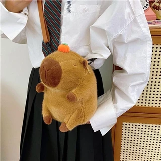 (พร้อมส่ง)Su194-COD-กระเป๋าเป้สะพายหลังสายรัดจมูก Capybara, กระเป๋าเป้สะพายหลังตุ๊กตาหมี Lang Mouse, ของขวัญตุ๊กตาหมีสํ