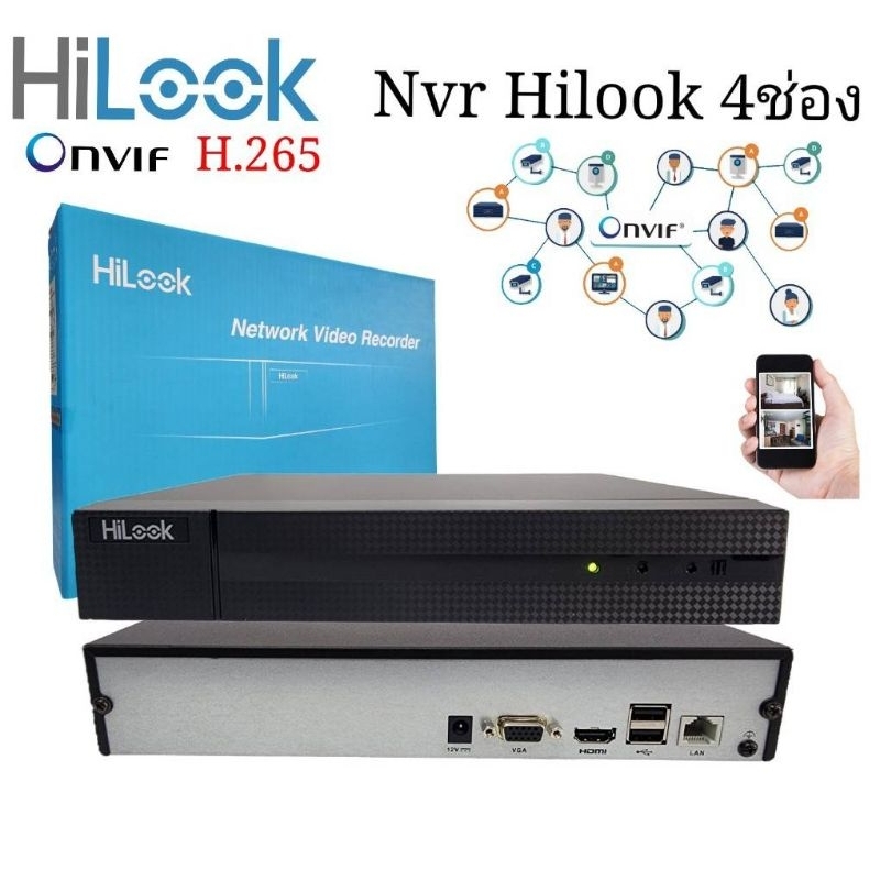 NvrHilook4ช่อง รองรับกล้องip6ล้าน
