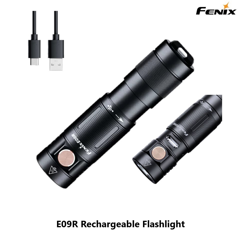 Fenix E09R Rechargeable Flashlight ไฟฉายรีชาร์จ สว่างสูงสุด 600 ลูเมนส์ เบา กระทัดรัด ใส่พวงกุญแจ พกประจำวันได้