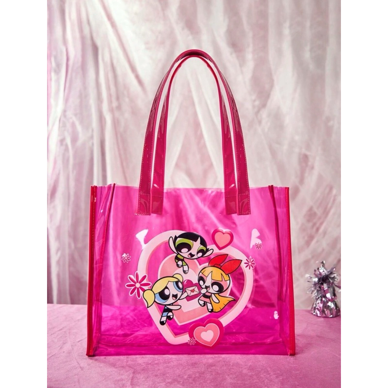 กระเป๋าถือพาวเวอร์พัพเกิร์ล powerpuffgirl สีสันสดใส สินค้าใหม่