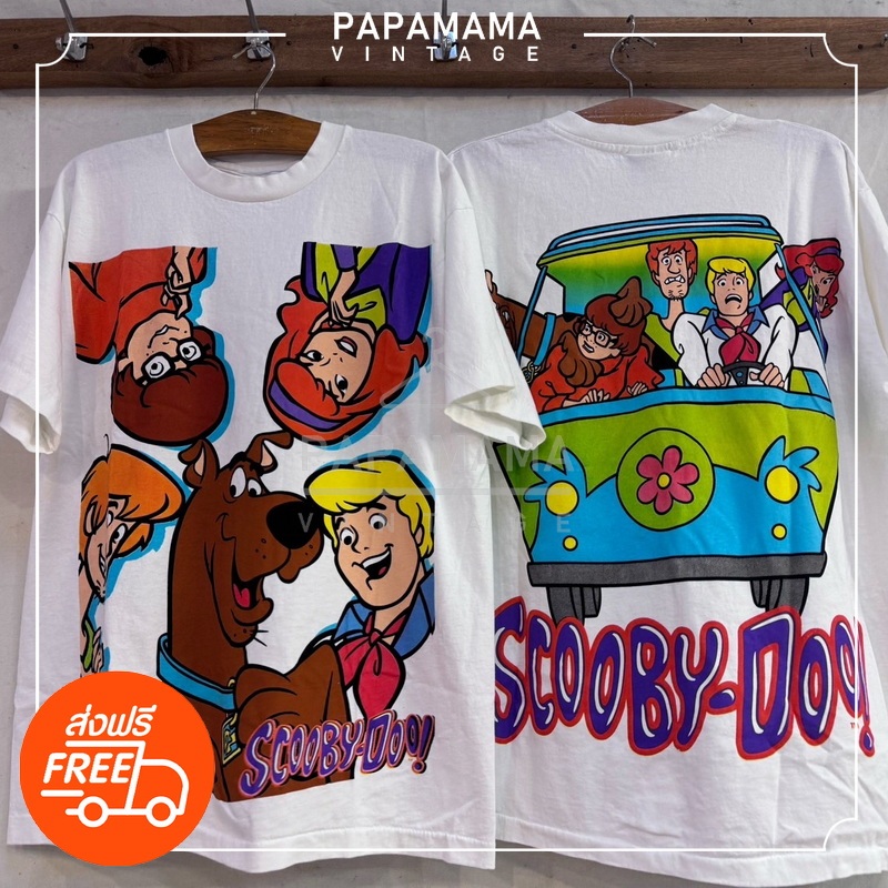 [ SCOOBY DOO ] SCOOBY DOOBY DOO!! tag original Bootleg เสื้อการ์ตูน สกู๊บบี้ดู papamama vintage shir