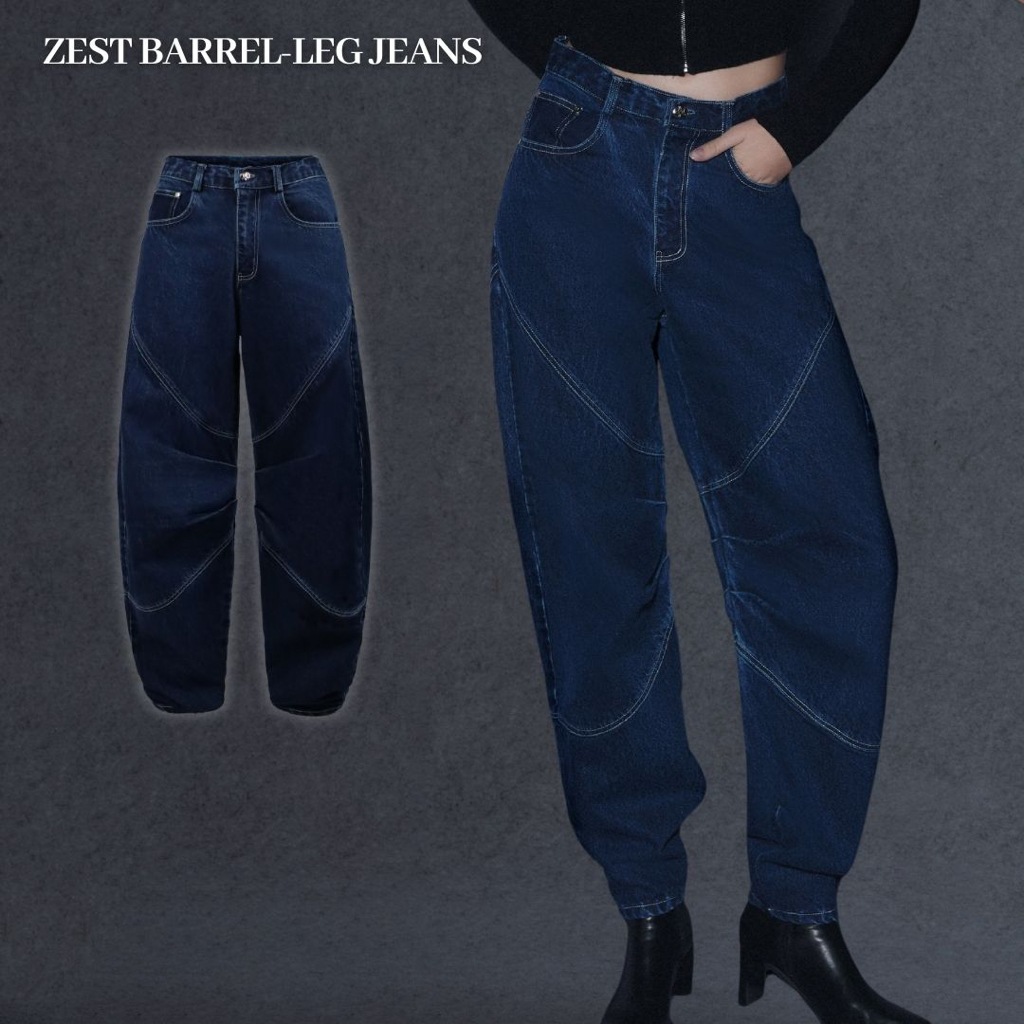 Merge Official - Zest Barrel-Leg Jeans (พร้อมส่ง)