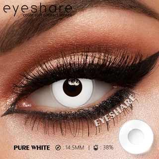 {COD}-Eyeshare คอนแทคเลนส์คอสเพลย์ 1 คู่ 14.5 มม.ฮาโลวีนคอนแทคเลนส์สีขาวบริสุทธิ์ตาข่ายสีแดงบริสุทธิ์คอสเพลย์เลนส์นุ่ม