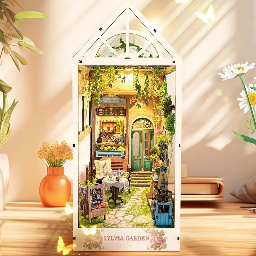 Book Nook DIY รุ่น SQ-22 Sylvia Garden ซิลเวีย การ์เด้น พร้อมแผ่นกันฝุ่น บ้านDIY