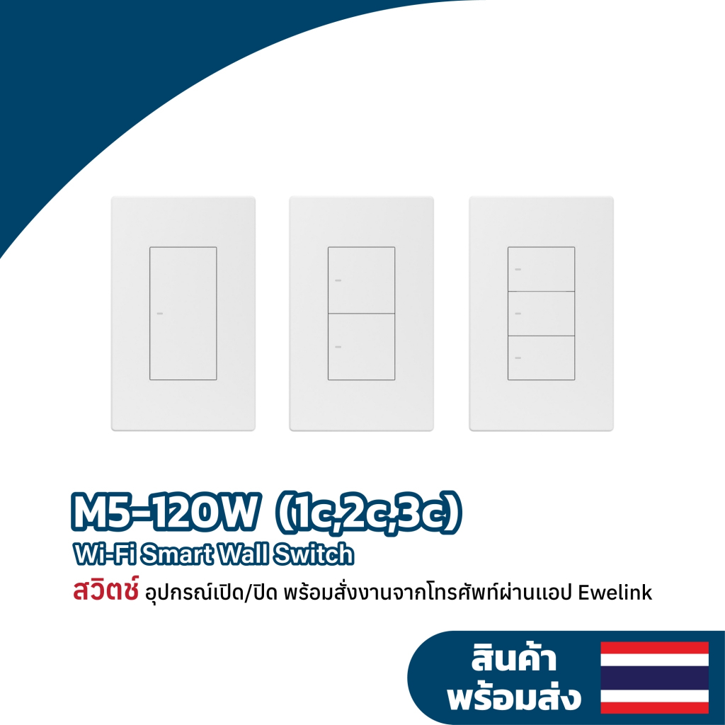 รุ่นใหม่!! Sonoff M5 Matter 120 White SwitchMan สวิตช์ติดผนังอัจฉริยะ M5 สีขาว