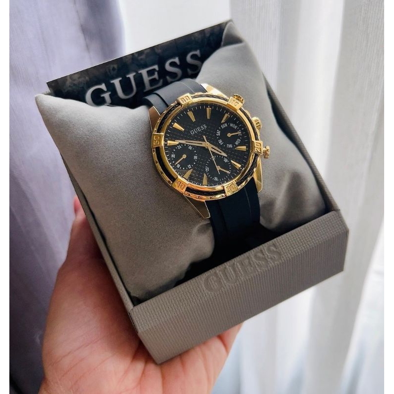 🌻มีเข็มบอกวัน,วันที่ ✨ นาฬิกา Guess U0562L4M CATALINA BLACK & GOLD