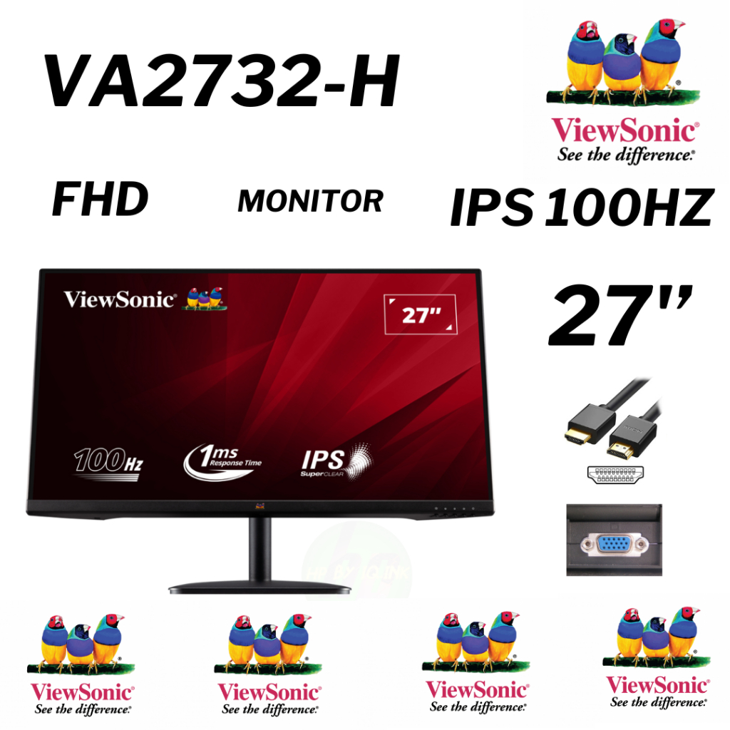 MONITOR (จอมอนิเตอร์) VIEWSONIC VA2732-H - 27" IPS FHD 100Hz