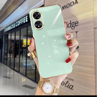 เคส TPU ขอบทอง สำหรับ OPPO A18 A38 A60 A54 A78 4G 5G A58 4G 5G A98 A17 A17K สีสวย เรียบหรู ดูดี กันกล้อง พร้อมส่ง