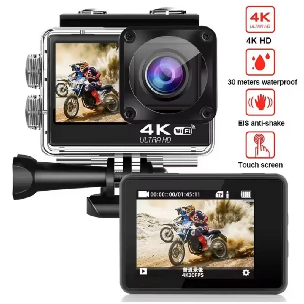 กล้องโกโปร 4K Ultra HD DV กันน้ำ 30 เมตร มุมกว้างติดหมวกและรถ thumbnail 9