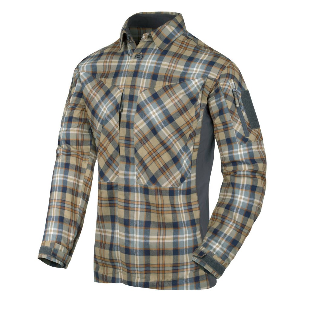 เสื้อลายสก็อต แนว TACTICAL แขนยาว ผ้ายืดด้านข้าง MBDU FLANNEL SHIRT
