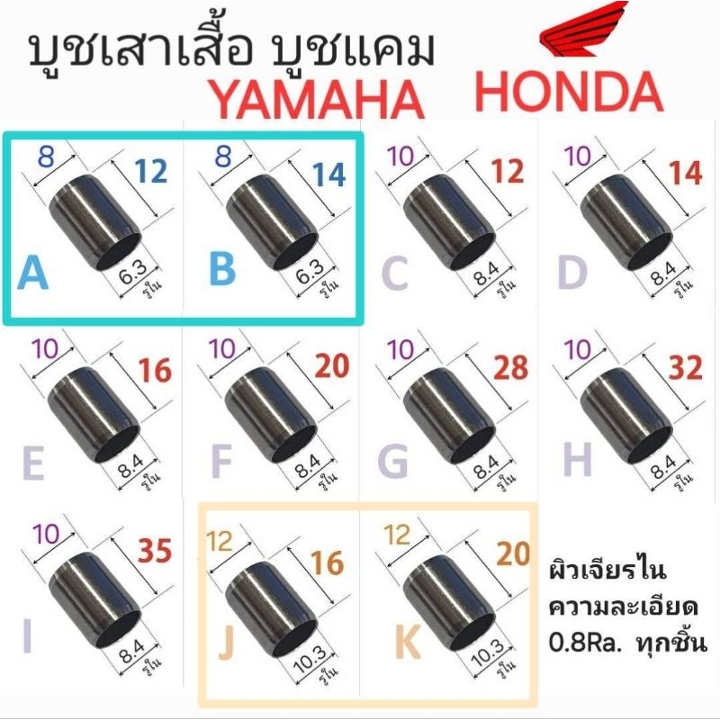 .บุช บูทเสาเสื้อ ■ราคาต่อ20ชิ้น Honda Yamaha