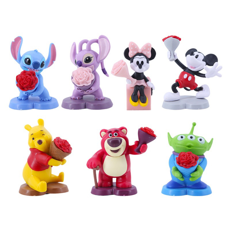 โมเดล กาชาปอง ฟิกเกอร์ อนิเมชั่นของสะสม ของขวัญ กล่องสุ่มตัวการ์ตูน : Disney with Flowers - รูปที่ 5