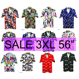 ลดล้างสต็อค 3XLรอบอก56 Hawaii เสื้อฮาวายแขนสั้นพิมพ์ลาย แฟชั…