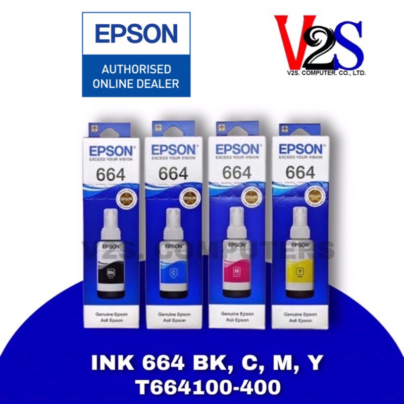 หมึกเติม Epson INK 664 ( T664100-400 ) หมึกแท้100%