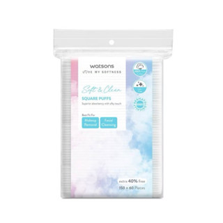 วัตสัน สำลีแผ่นสี่เหลี่ยม สำลีแผ่นสำหรับผิวหน้า 210 แผ่น