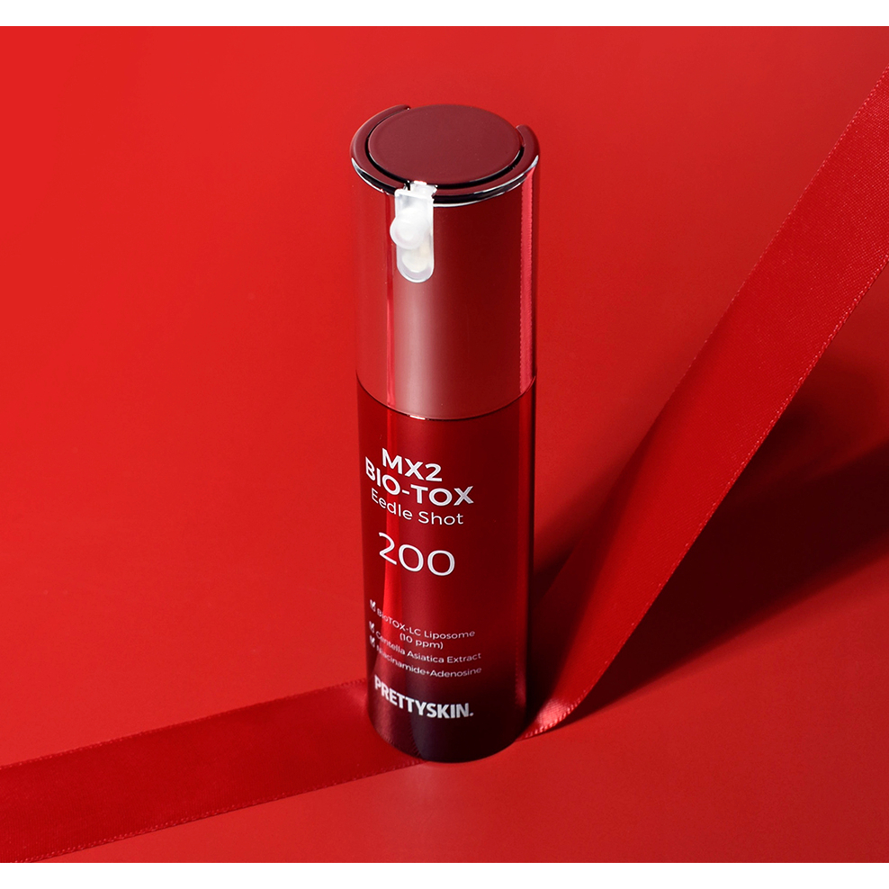Prettyskin MX2 BIO-TOX Eedle Shot 200 ปริมาณ 33g ช็อตฟองน้ำเปิดผิว และสารเลียนแบบโบท็อก ช่วยกระชับรู