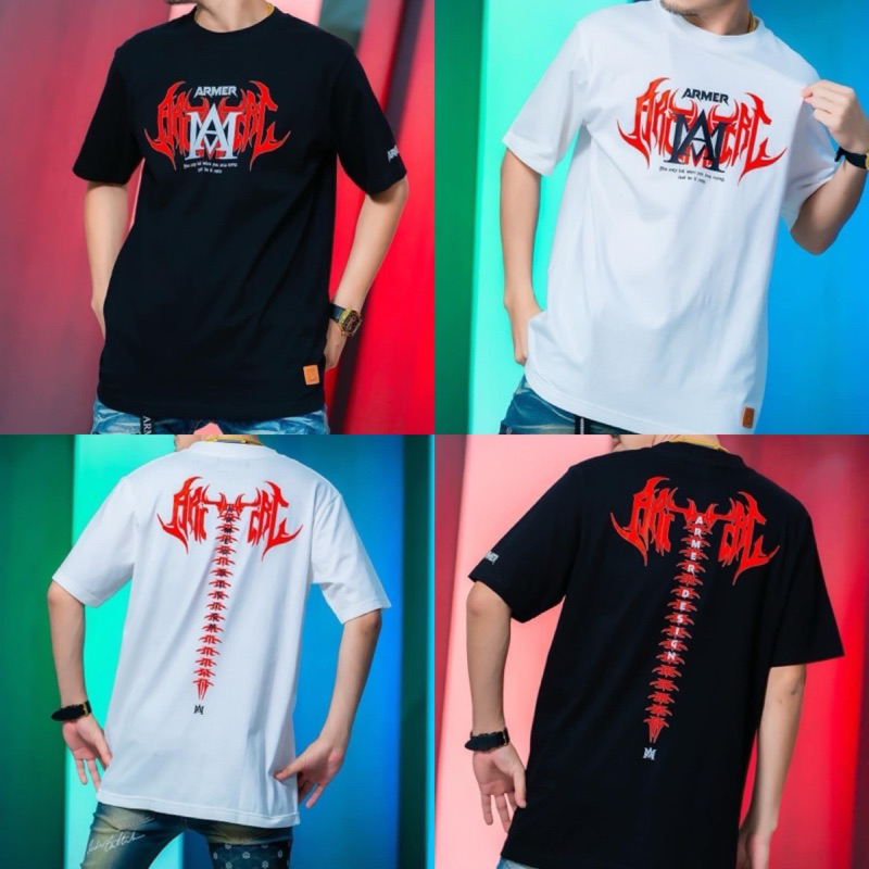 เสื้อยืด  อาร์มเมอร์ เนื้อผ้าคอตตอนงานสกรีนDTF