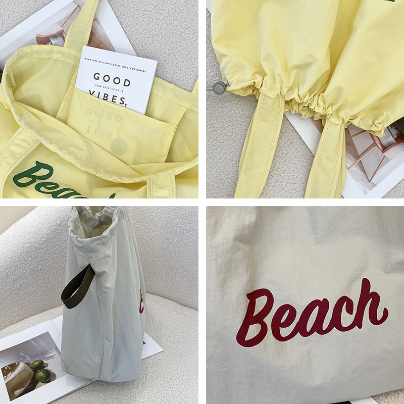 Beach Girl กระเป๋าผ้าแคนวาส รูดปิดได้ ลดโลกร้อน
