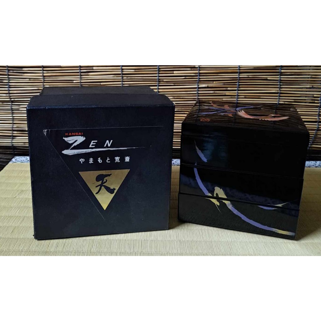 🇯🇵 ชุดกล่องเครื่องเขินสังเคราะห์  เขียนลาย แฮนด์เมดจากคันไซ  Kansai Urushi Lacquer Wares