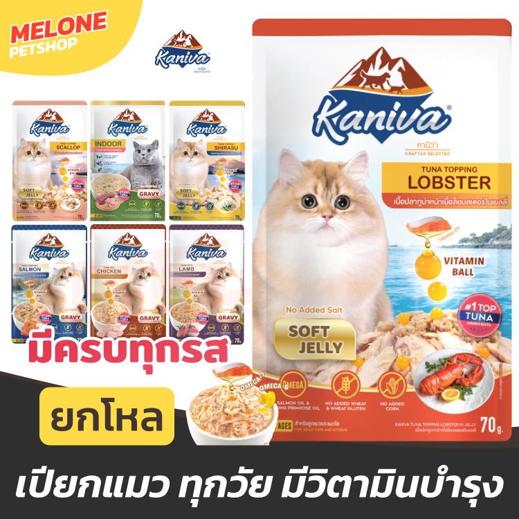 Kaniva อาหารเปียกแมวพรีเมียม บำรุงขนสวย สุขภาพดี สูตรไร้ธัญพืช ลูกแมว แมวโต