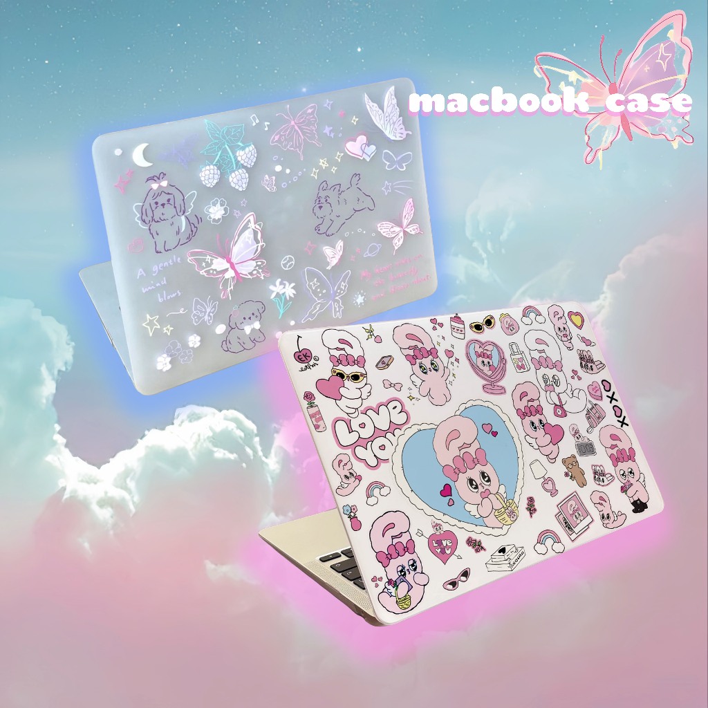Shesell พร้อมส่ง เคส macbook Cute Animals Air13 Pro13 M2/M3 เคสสำหรับแมคบุ๊คใส A2338/A2681