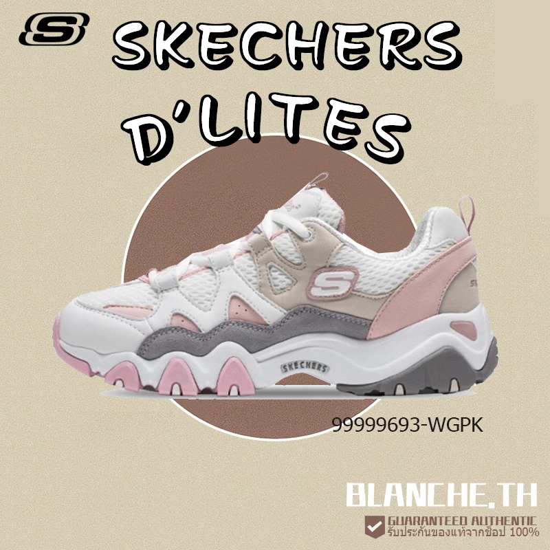 [ของแท้100%] SKECHERS D'LITES 99999693-WGPK Sneaker