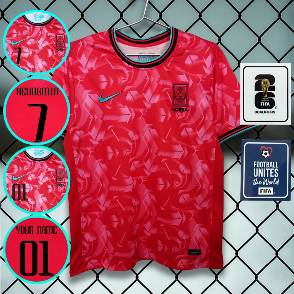 เสื้อฟุตบอลทีมชาติ เกาหลีใต้ / เหย้า คัดบอลโลก 2026 #AA0120 เกรดแฟนบอล รับทำชื่อ-เบอร์ ไซส์ XS-4XL