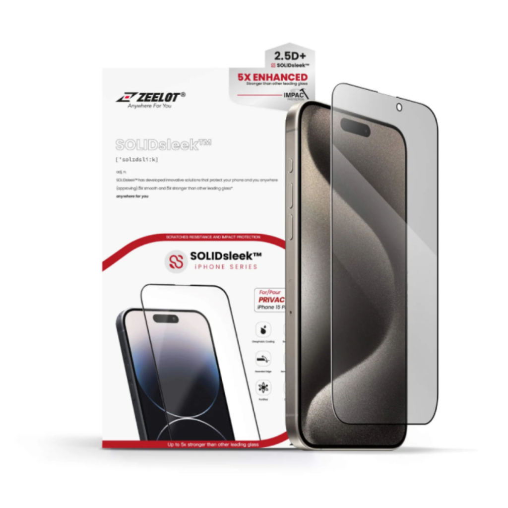 ZEELOT - SolidSleek Privacy  ฟิล์มกระจกกันมองสำหรับ iPhone 14/13 Series