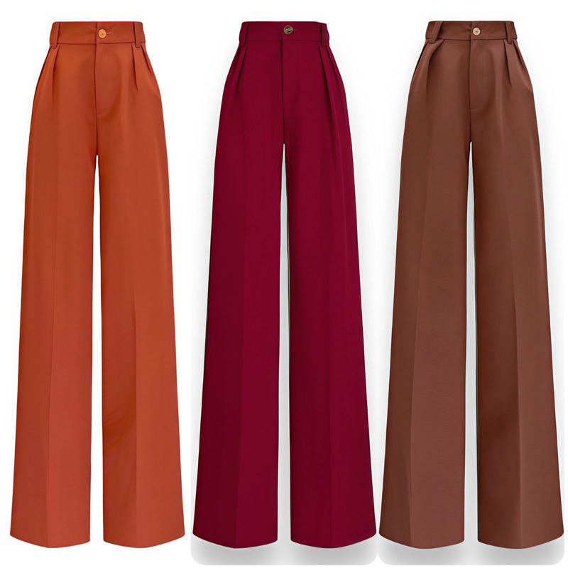 กางเกงขายาวผู้หญิง WALK-IN CLOSET รุ่น IR072 สีพื้น ความยาว 41 นิ้ว Pants เสื้อผ้า