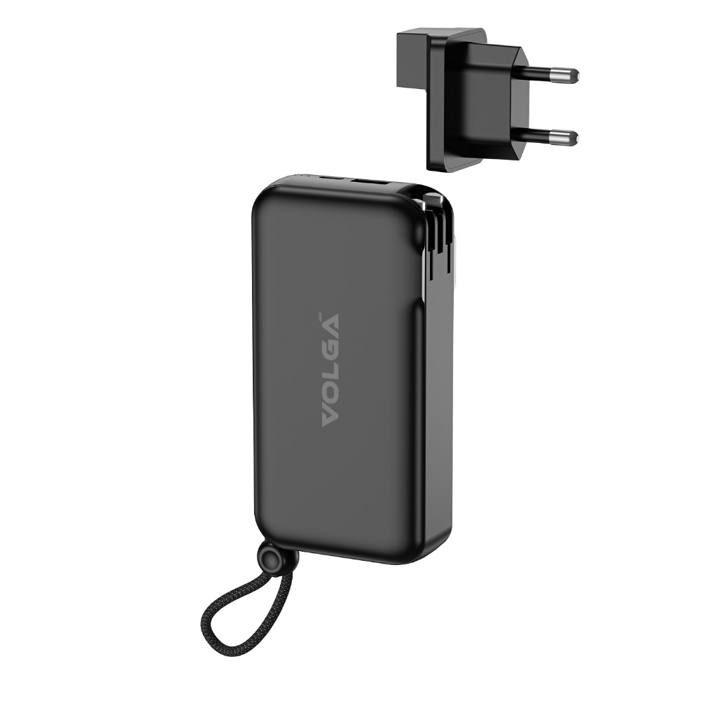 VOLGA Qi - 10C | Powerbank 10000mAh | 3in1 ชาร์จเร็ว PD20W | สายชาร์จ/ขาปลั๊กในตัว | ของแท้ มี มอก.